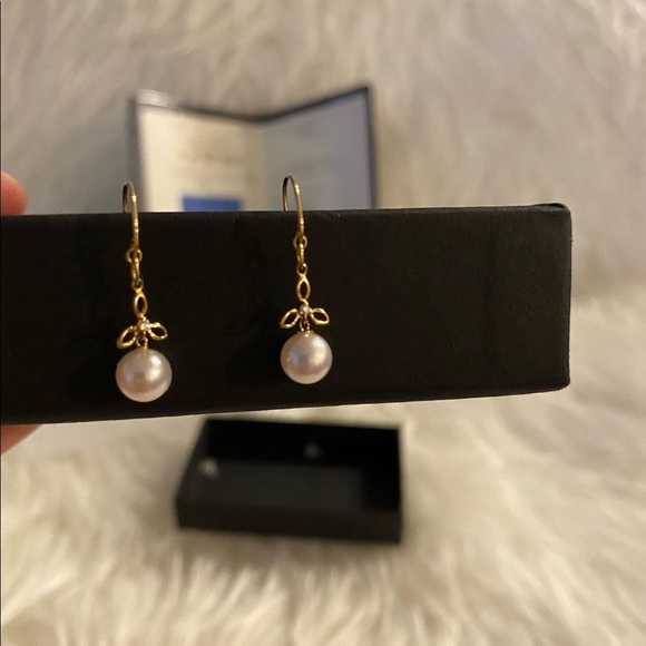 ‼️SOLD ON IG‼️Akoya Cultured Pearl 5.5mm-6.0mm with 18K Gold, 0.01CT diamond - Picture 12 of 12